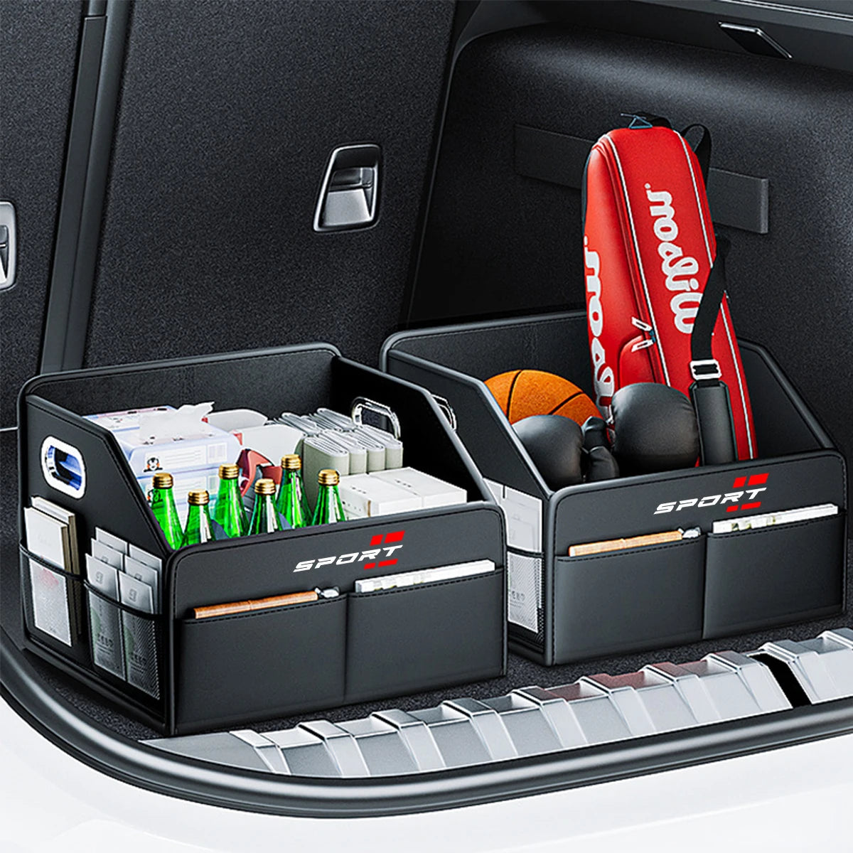 Universal Car Trunk Organizer Box Collapsible Multi Compartment Car Organizer