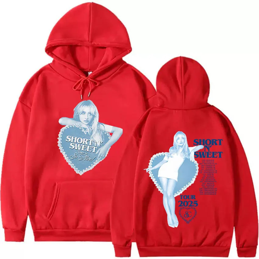Sabrina Carpenter Tour 2025 Album Graphics Hoody Short N' Sweet Fashion Aesthetic Streetwears Unisex Casual High Street Hoodies