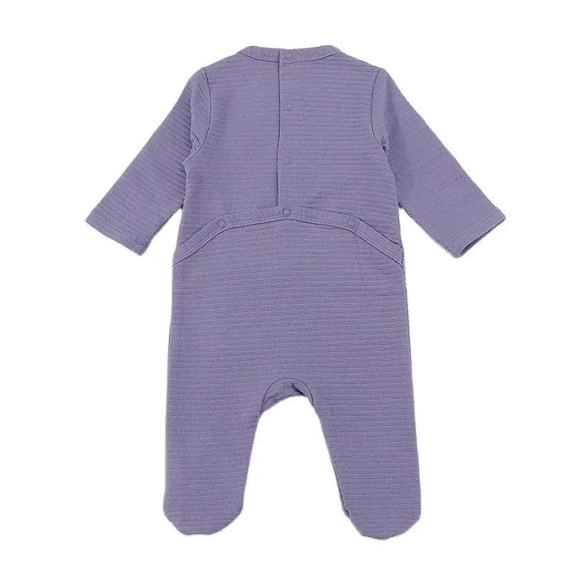 Elegant Baby Romper Winter Ribbed Pajamas Overalls with Contrast Pockets for Boys And Girls Footies for Autumn