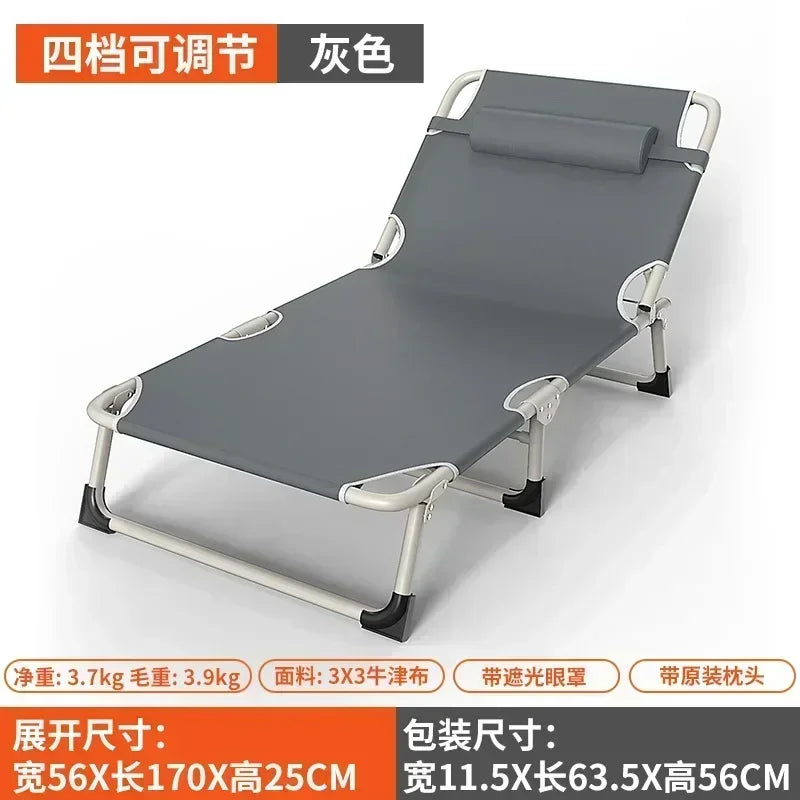 Single Folding Beds Bedroom Dormitory Office Comfortable Homestay Furniture Villa Portable Bed Outdoor Travel Camping Recliner