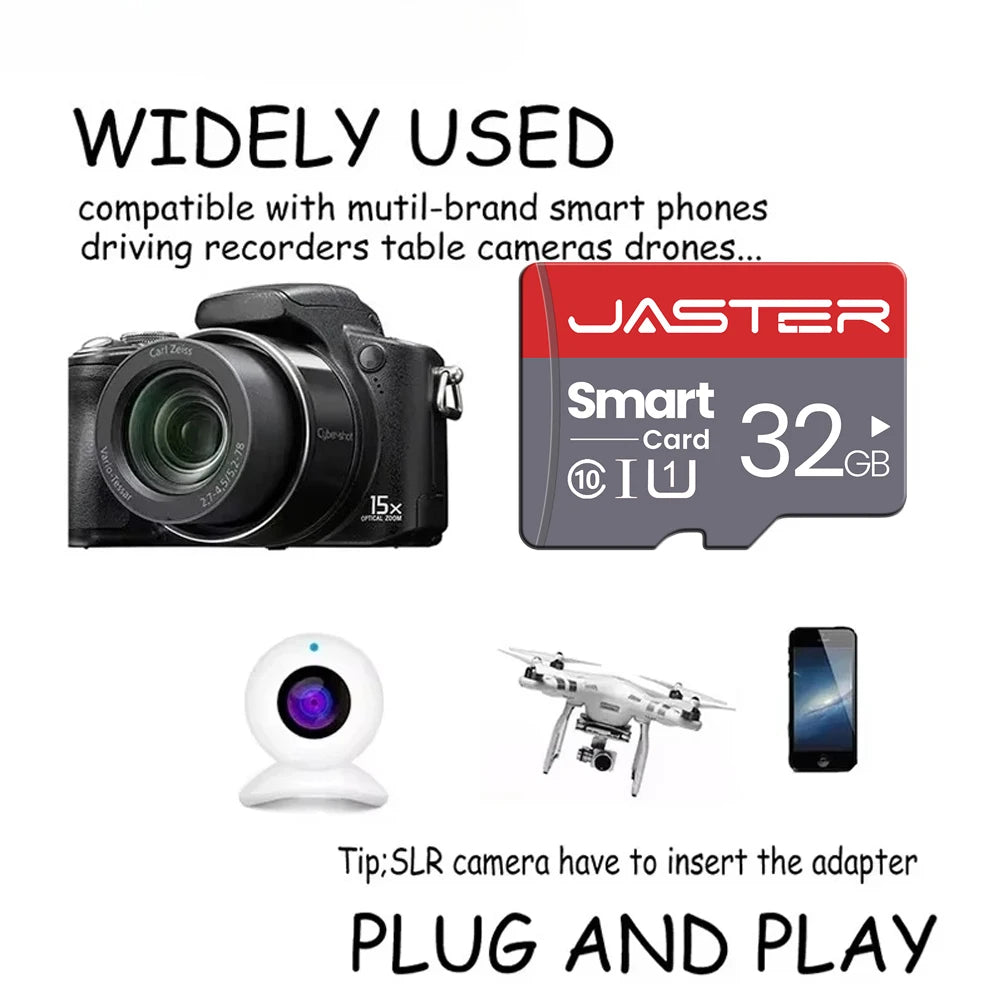 JASTER High Speed Mini SD Memory Card 256GB Class 10 Micro TF flash usb pen drive card 8GB 16GB 32GB 64GB 128GB for Smartphone