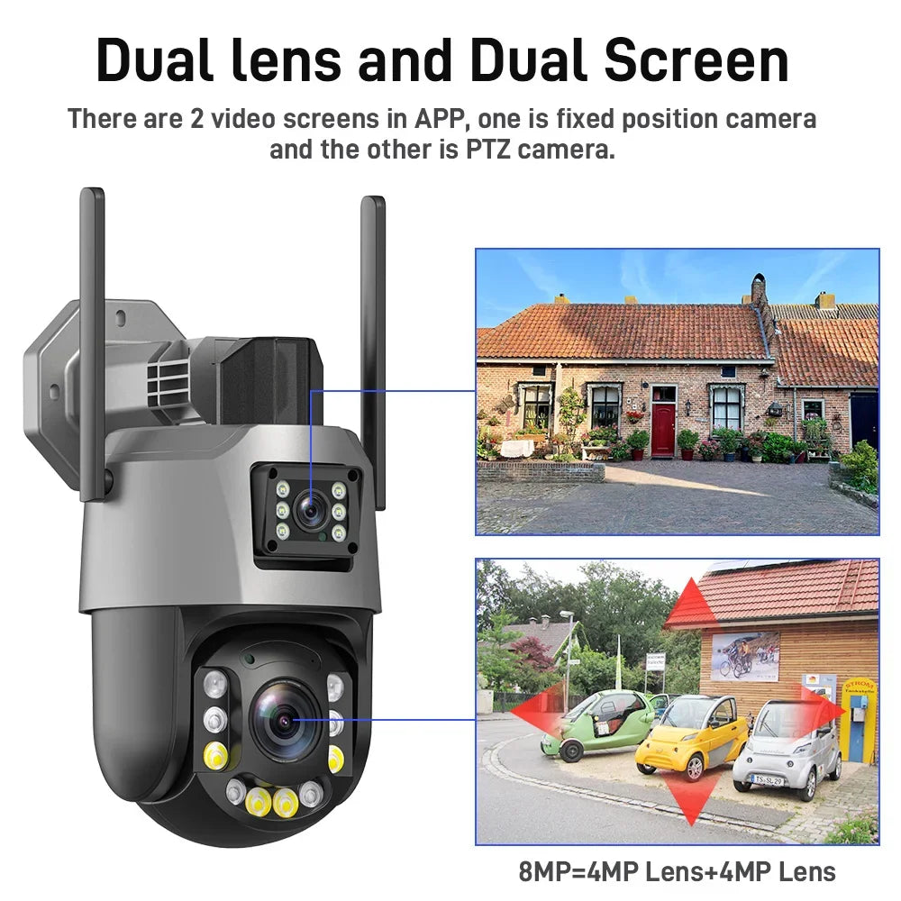 Securexpert 8MP 50X Zoom PTZ Camera WiFi Dual Lens 4K 20X Outdoor Surveillance 120m Ultra Long IR Vision ONVIF Security Camera