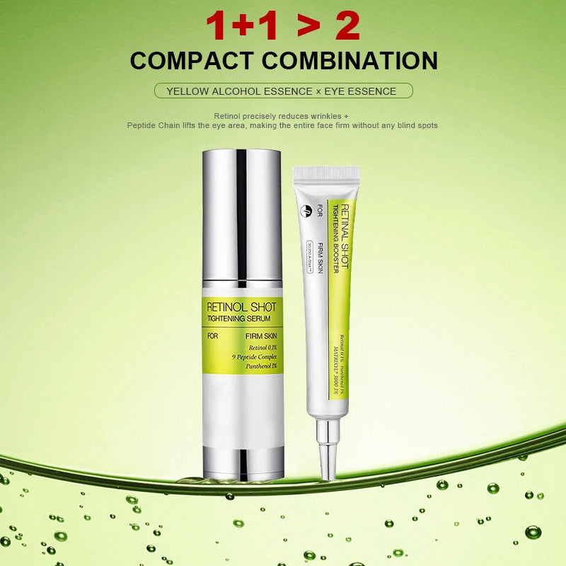 Korean Vita A Retinol Shot Tighten Booster Serum & Eye cream Lifting Anti-Aging Pore Shrink Dark Circles Repair Skin Care Set