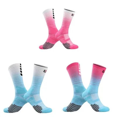 Sport Cycling Basketball Socks Compression Running Man Black Trend Breathable Long Hiking Damping Athletic Professional Big Kids