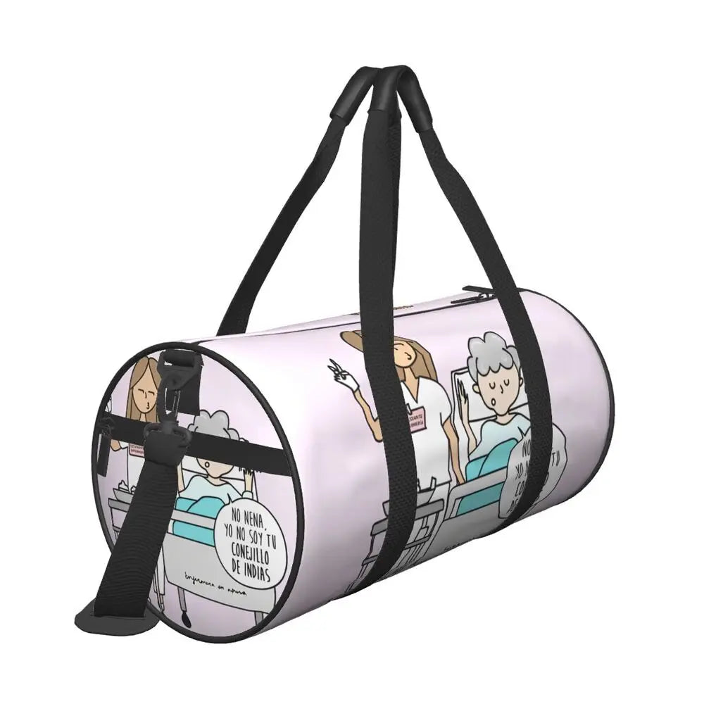 Couple Travel Bag Enfermera En Apuros Doctor Nurse Gym Bag Large Oxford Custom Handbag Colorful Casual Sports Bag