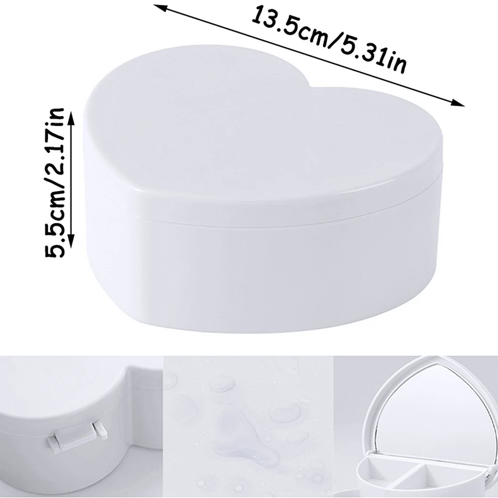 Hair Accessories Box Jewelry Storage With Mirror Pink Hair Clips Rubber Band Organiser For Girls Children Portable Travel Case