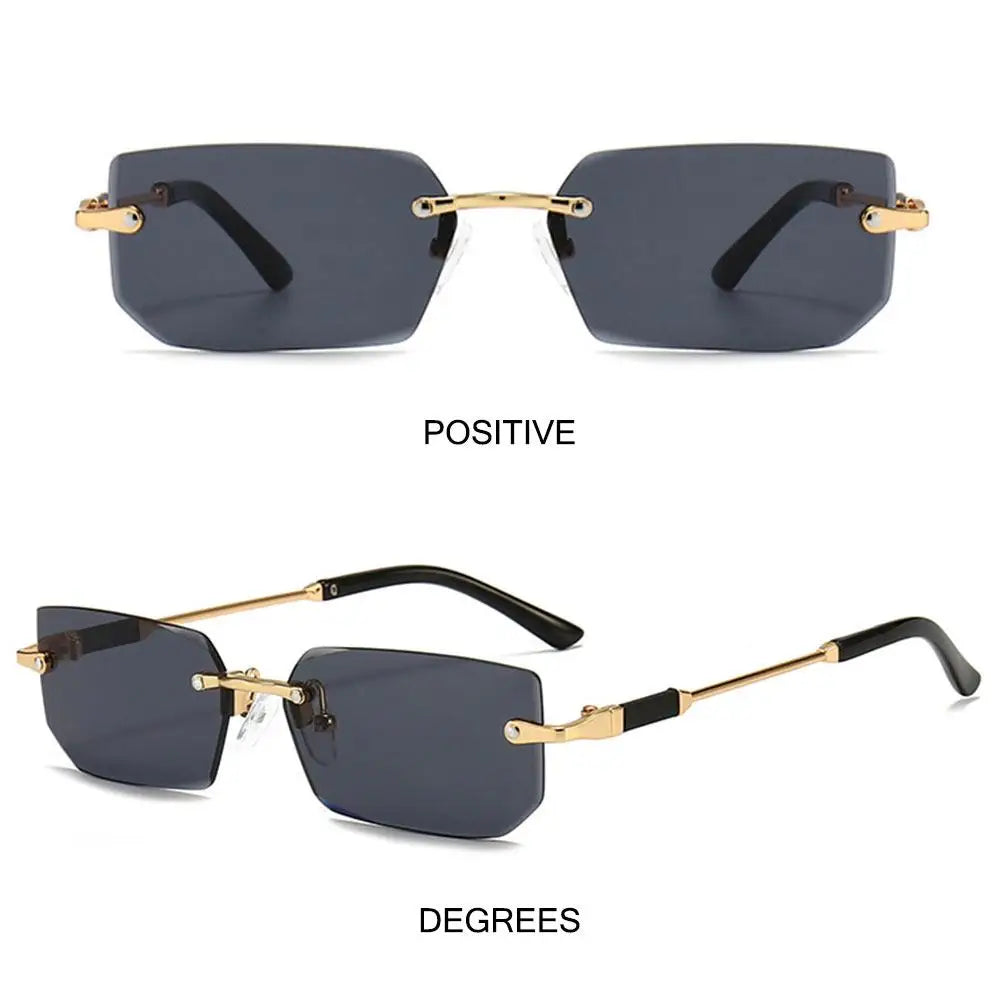Trendy Rimless Rectangle Sunglasses Personalized Jelly Colored Frameless Sun Glasses Retro Shades Fashion Travel UV400 Eyewear