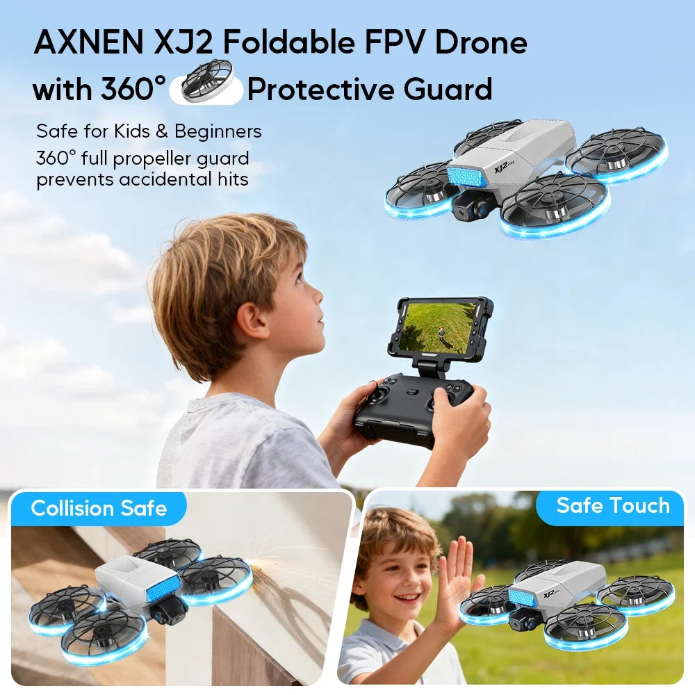 XJ2 Mini Drone 8K HD Camera, Foldable Brushless RC Quadcopter, Remote Control Toy for Kids Teens Beginners Gift Drone