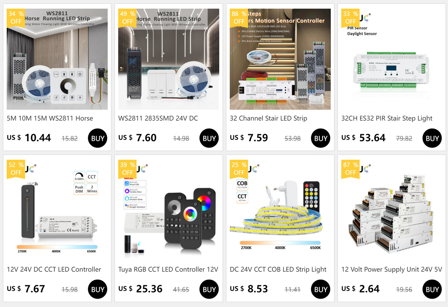MJJC Tuya Smart Life LED RGBCCT Controller DC 12V 24V 5 in 1 Dimmer 2.4G RF Wireless Remote LED Strip Light work with Alice WT5