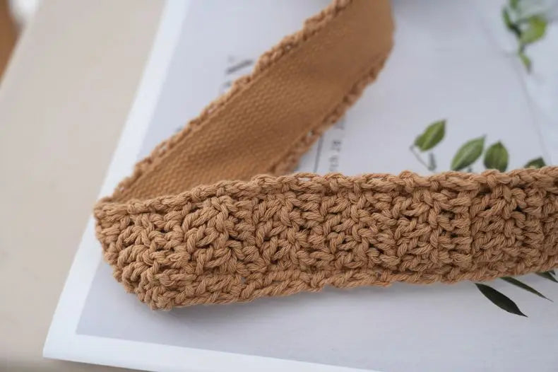 Women Shouder Bag Bohemian Straw Underarm Bag Summer Beach Woven Armpit Bag Hollow Flower Casual Crochet Tote Shopping Bags