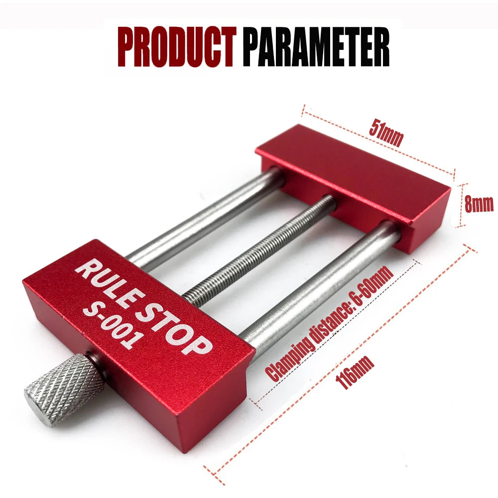 Convenient Rule Stop Woodworking Tools Steel Ruler Positioning Block Carpenter Scriber Gauge Marking Tool