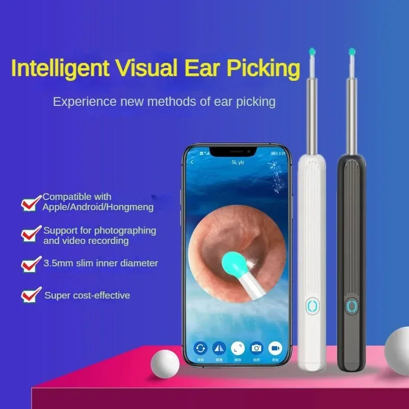 Smart Visual Ear Cleaner HD Ear Sticks Otoscope USB C Charging Endoscope Wax Removal Tool Earpick MIni Camera Health Care Set