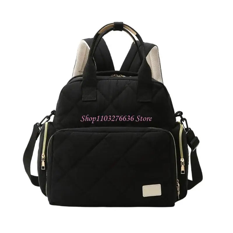 R6FD Diaper Bag Splashproof Wear Resistant Bag Handbag Large Capacity Mom Bag Travel Bag for Women Shoulder Bags Backpack