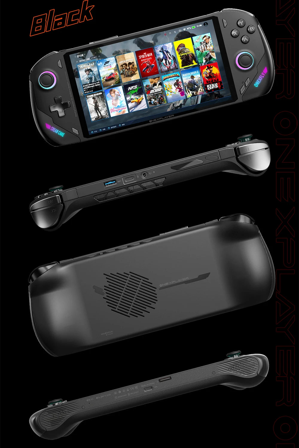 OneXPlayer OneXFly F1 Pro AMD AI 9 HX 365 370 OLED 144Hz Screen Gaming Handheld Console 3A Gamepad 7” PC Game Computer Laptop