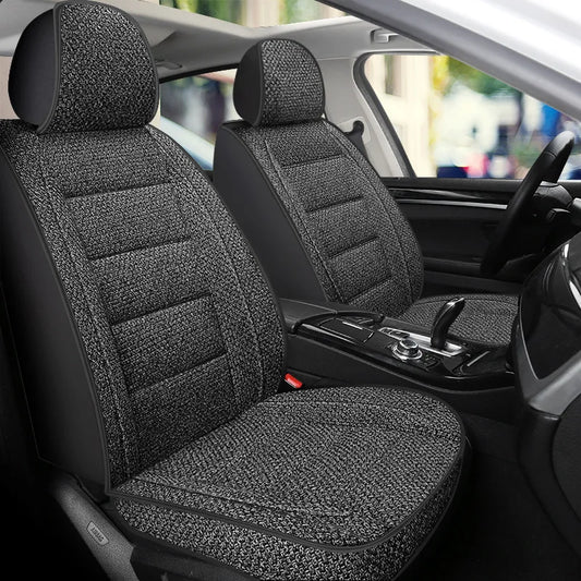 New Universal Car Seat Cover Linen Breathable Anti Slip All Inclusive Car Front Seat Cushion Men's Auto Interior Accessories2025