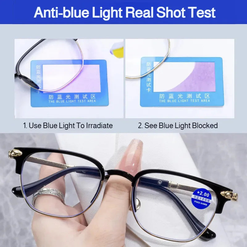 Smart Reading Glasses With Smart Zoom Bifocal HD Blue Light Blocking For Seniors Elderly Reading Watching  Daily Use