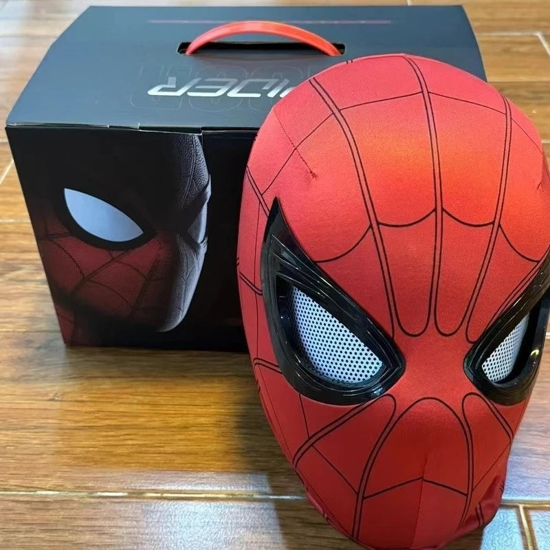 Spiderman Mascara Headgear Cosplay Moving Eyes Electronic Mask Spider Man Remote Control Elastic Toys For Adults Kids Gifts
