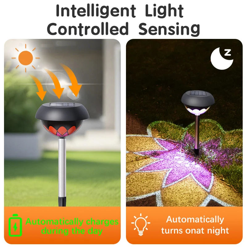 3-in-1 Solar Garden Light, Solar-Powered Projection Light, IP65 Waterproof, Auto On/Off,Suitable for gardens and courtyards