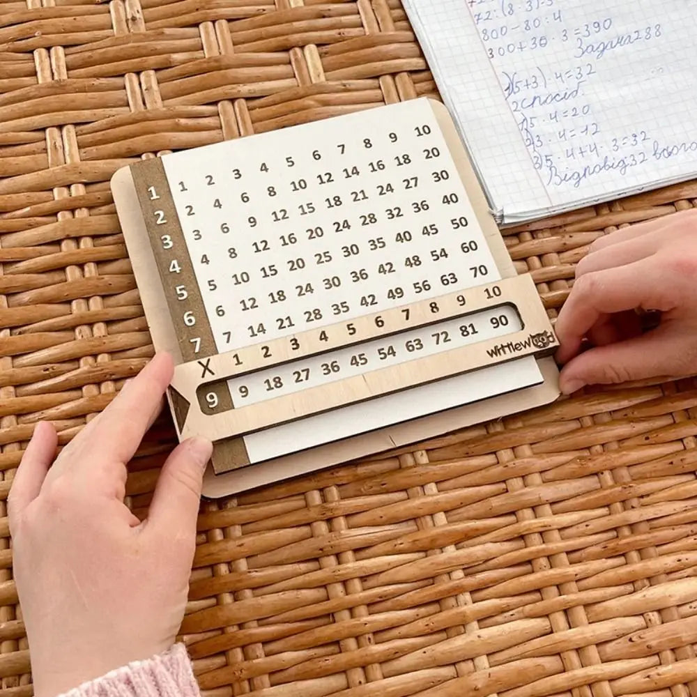 Children Wooden Slidable Multiplication Tables Montessori Toys Math Counting Board Teaching Tool Learn Educational Toys for Kids