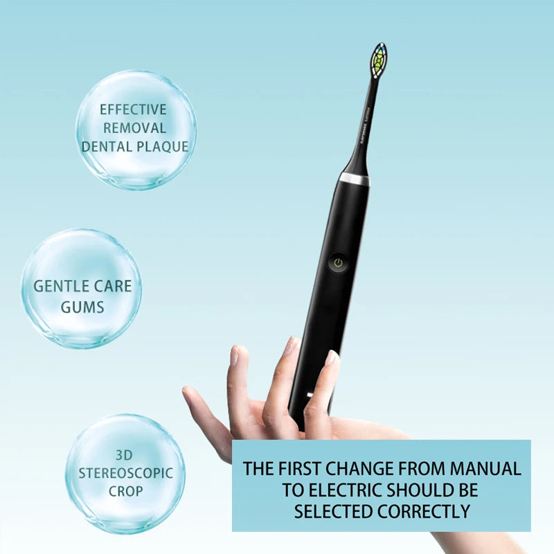 New 2024 SC506 Sonic Electric Toothbrush Adult Timer Brush 6 Mode USB Charger Rechargeable Tooth Brushes Replacement Heads Set