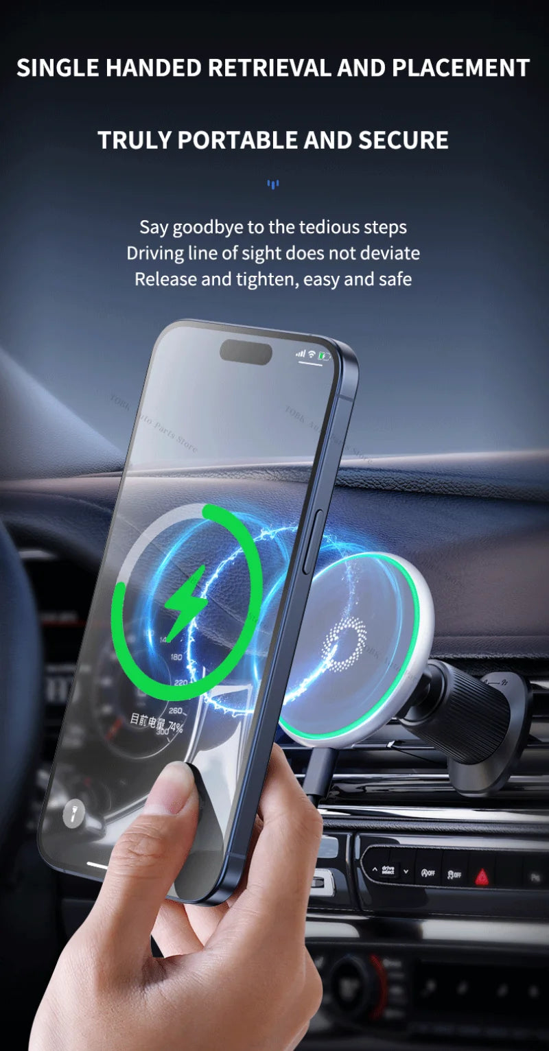 Magnetic Car Phone Holder For Audi Q3 8U 2013-2017 2018 Wireless Charging Special Fixed Bracket Base MagSafe Mount Accessoires
