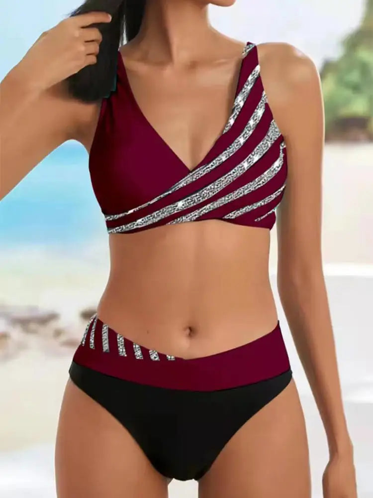 2023 New Women Sexy Stripe Bikini Female Summer Swimsuit Two Piece Bikini Set Beachwear Swim Suit Swimwear Brazil Bathing Suit