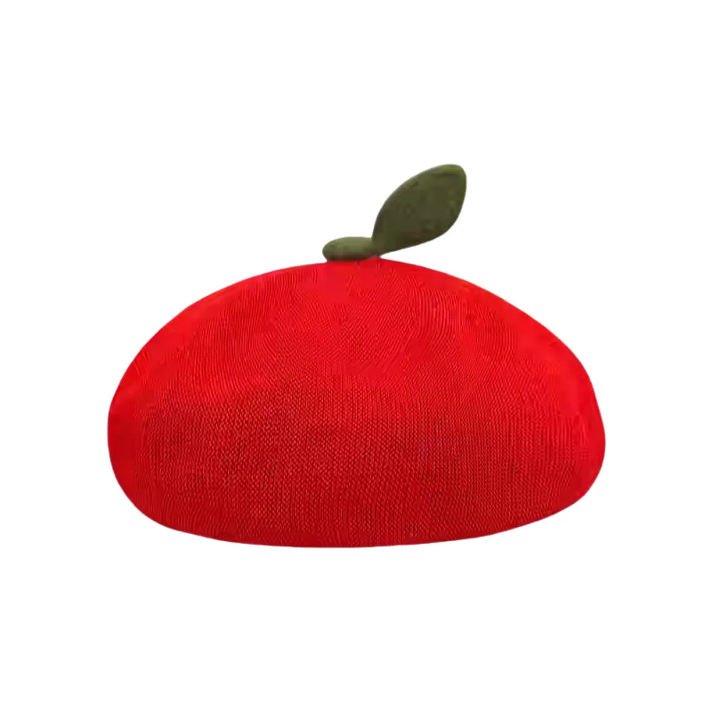 Apparel Accessories Funny Orange Berets Creative Casual Tomato Cap Vintage Cute Painter Hat Unisex