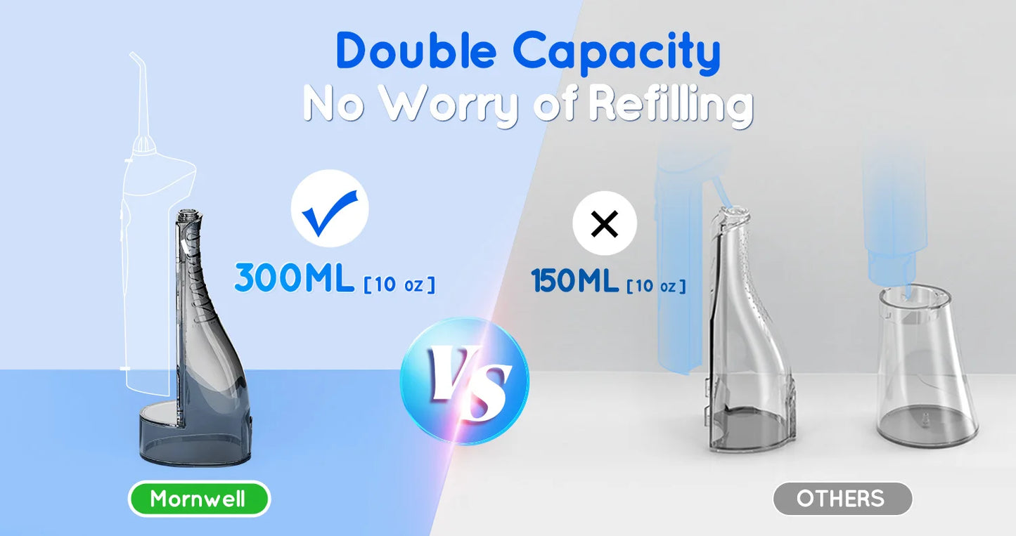 Water Dental Flosser Cordless Oral Irrigator with 300ml 5 Tips 4 Modes USB Charger Portable Travle Irrigation Dental Cleaner