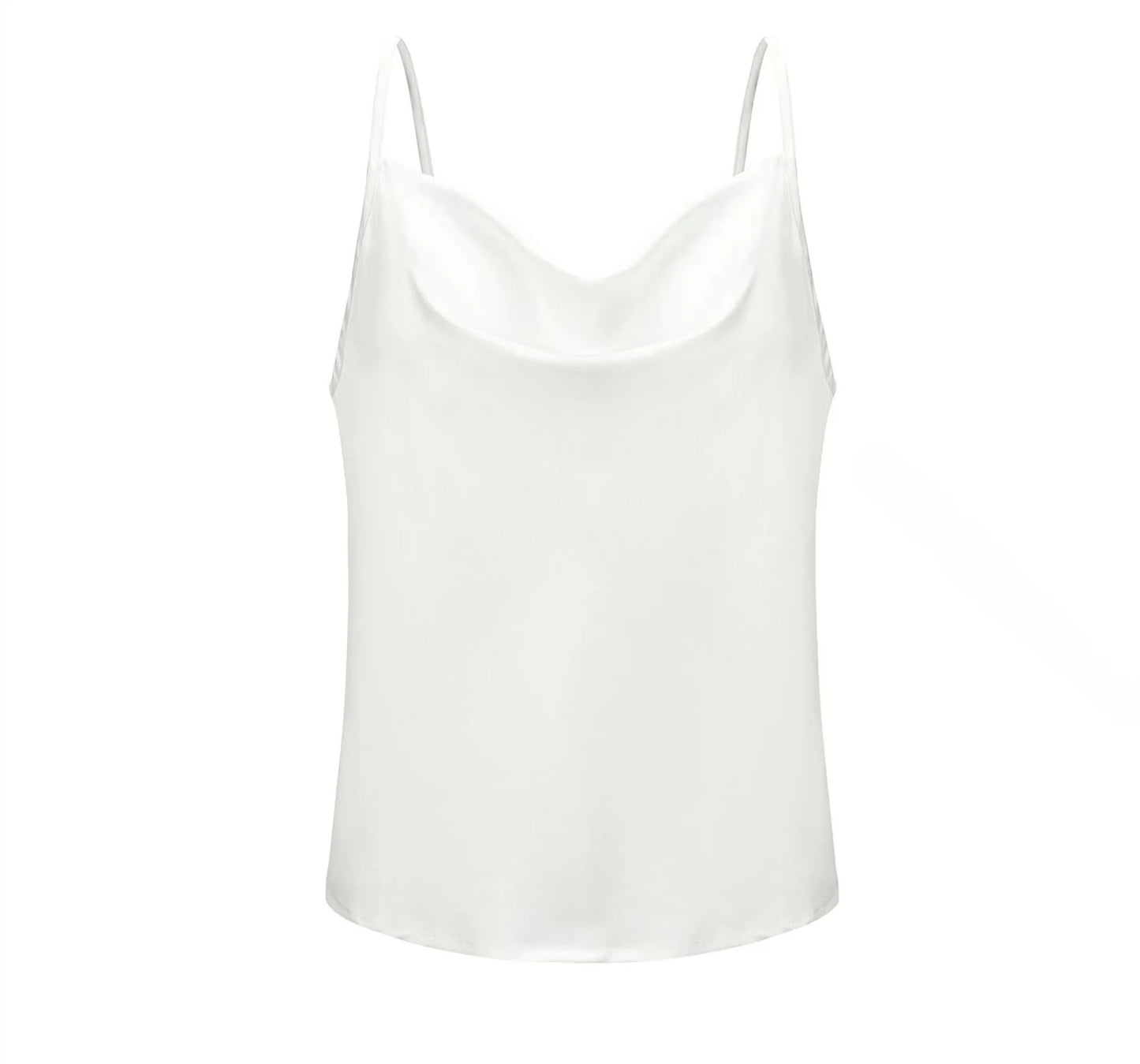 Summer Sexy Satin Strap Vest Top Sleeveless Inner Wear Base Tank Top Backless Splice Straight Cut Regular Length Women's Vest