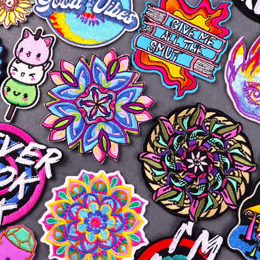 Mandala Iron On Patches For Clothes DIY Embroidery Applique Fusible Patch Ironing Stickers Letters Patch For Jacket Badge