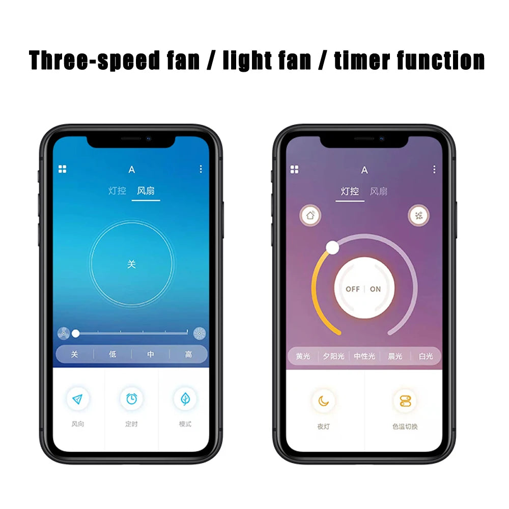 with light small ceiling fan Led kids light with fan Chandelier For Home Bedroom Lamp 3 Color Dimmable remote control fan light