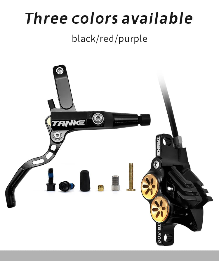 TANKE MTB 4-piston hydraulic disc brake 900/1700mm, 4-piston brake pad in resin, oil pressure AM DH road MTB ultra-light disc br