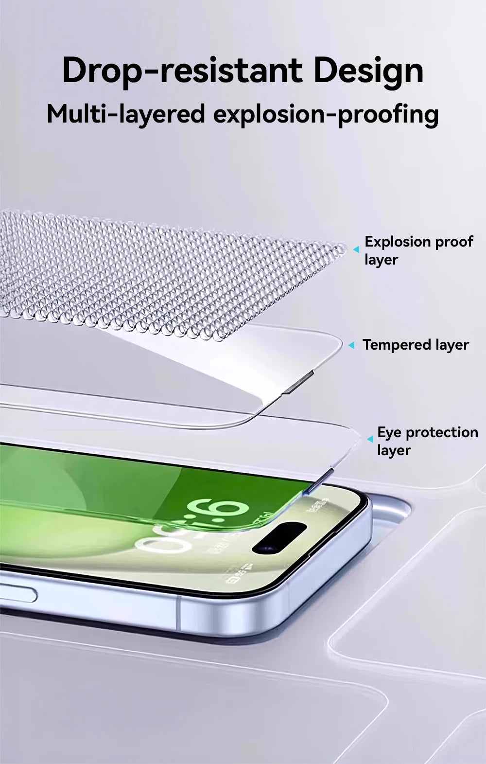 Joyroom 3/2/1pcs HD Anti-Blue Light Glass for iPhone 17 Pro Max Screen Protector Full Screen Eye Protection Tempered Glass