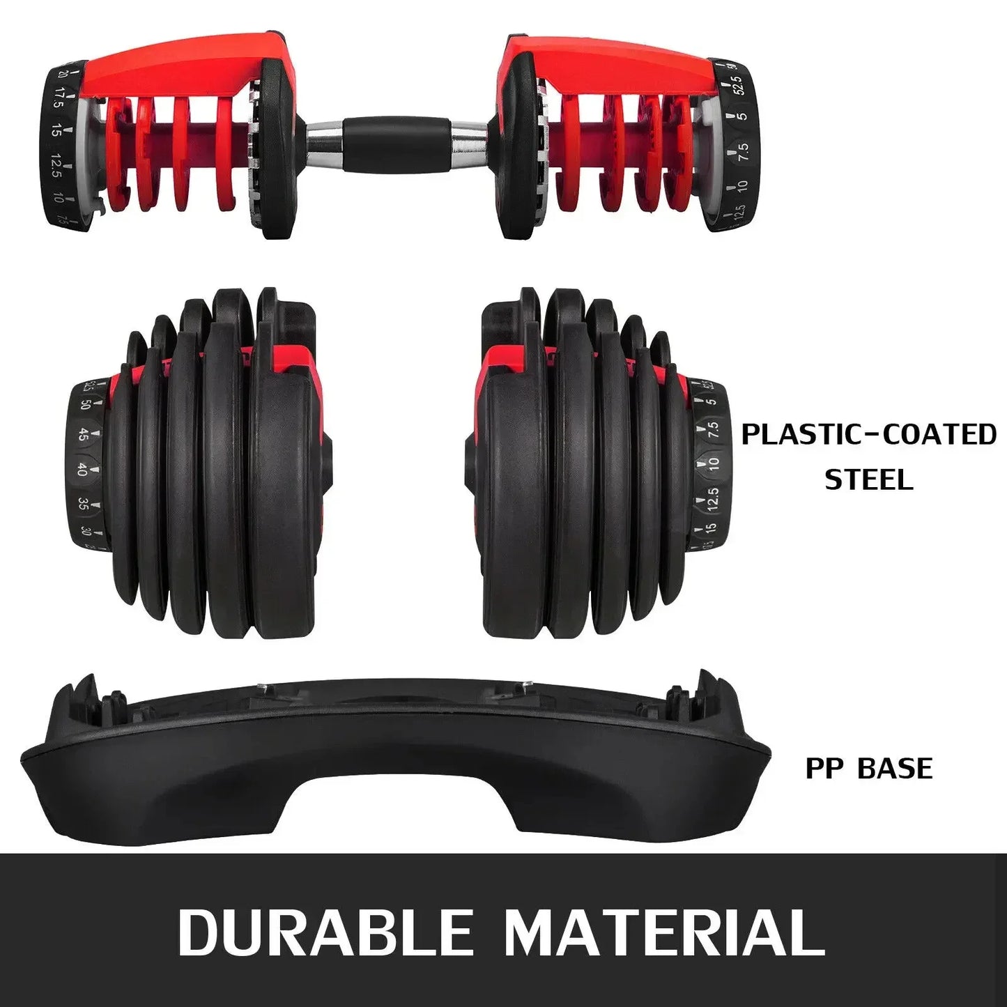 SIHAO Adjustable Dumbbell Set 52LBS Gym Equipment for Arm Muscle Training Quick-Change Weight Fitness Dumbbells