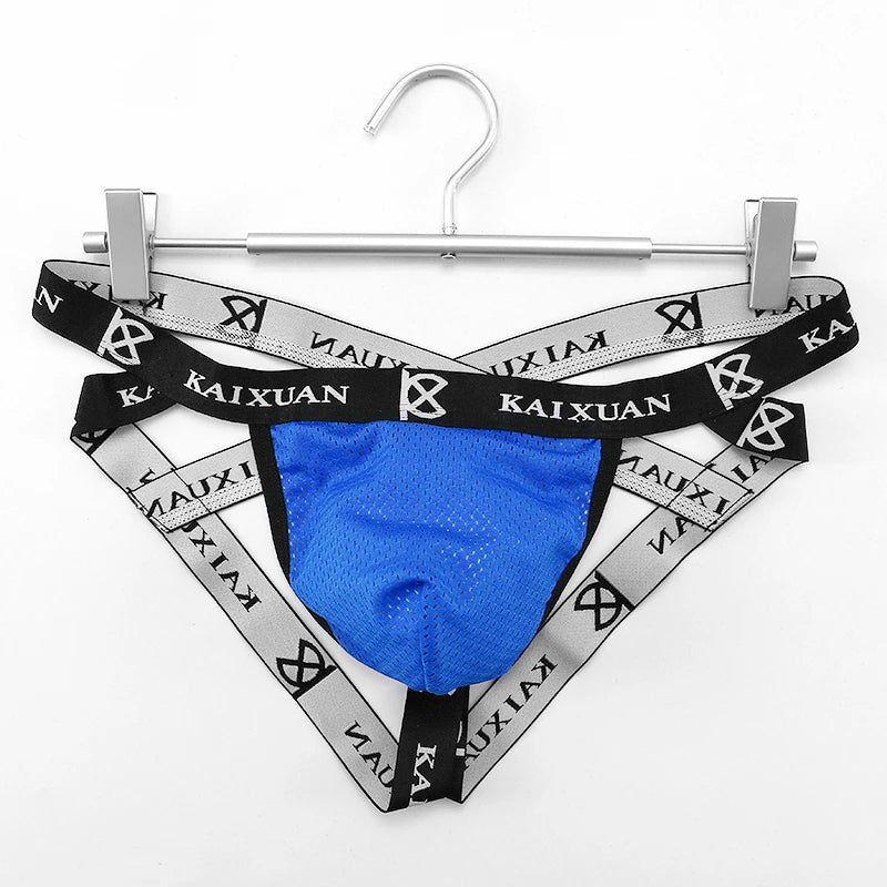 Kaixuan Jockstrap Gay Men Underwear Sexy String Tanga Hombre Cuecas Masculinas Cotton Breathable Thong Penis Pouch