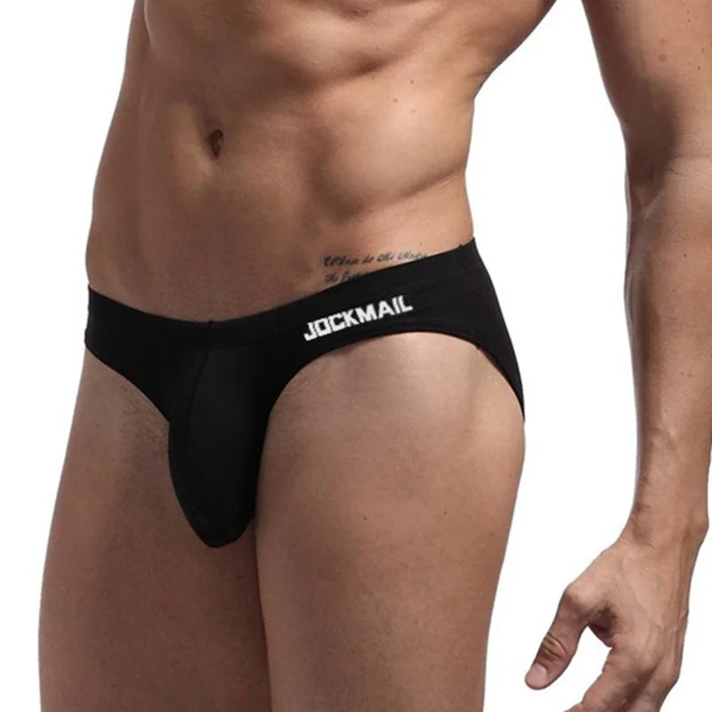 JOCKMAIL Summer New Men's Low Waist Panties Pink Sexy Gay Breifs Shorts Male Beach Bikini Bottoms Uderpants
