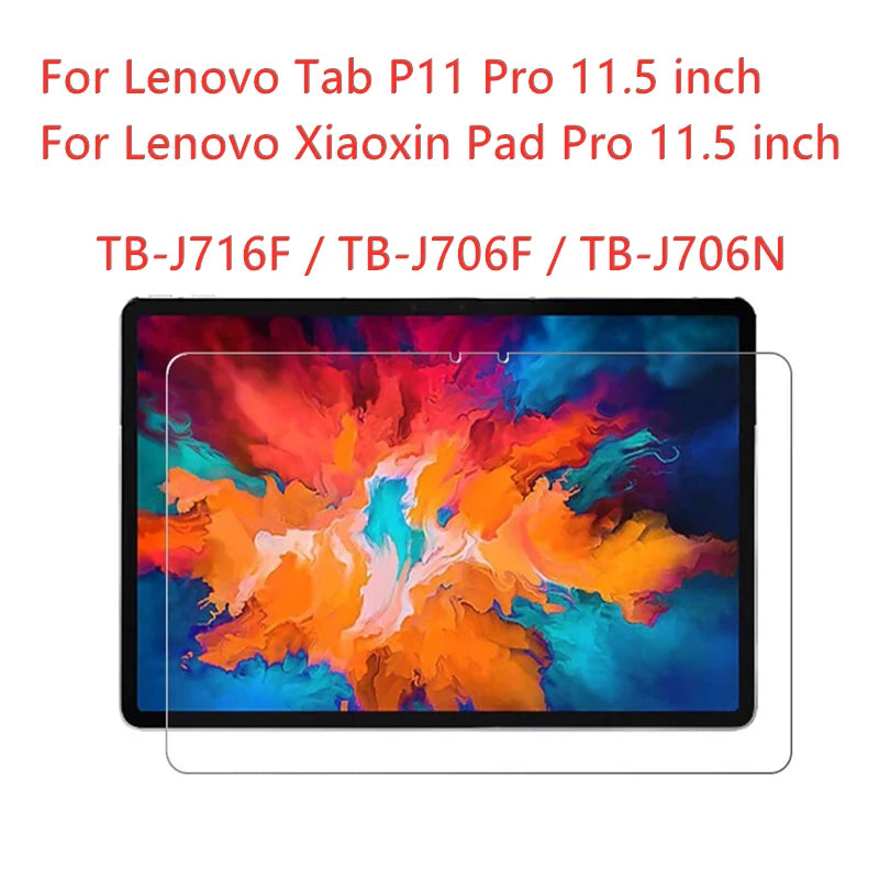 For Lenovo Tab P11 TB-J606F J606N J606L 11.0" Tempered Glass Screen Protector P11 Pro J706F 11.5 Tablet HD Clear Protective Film