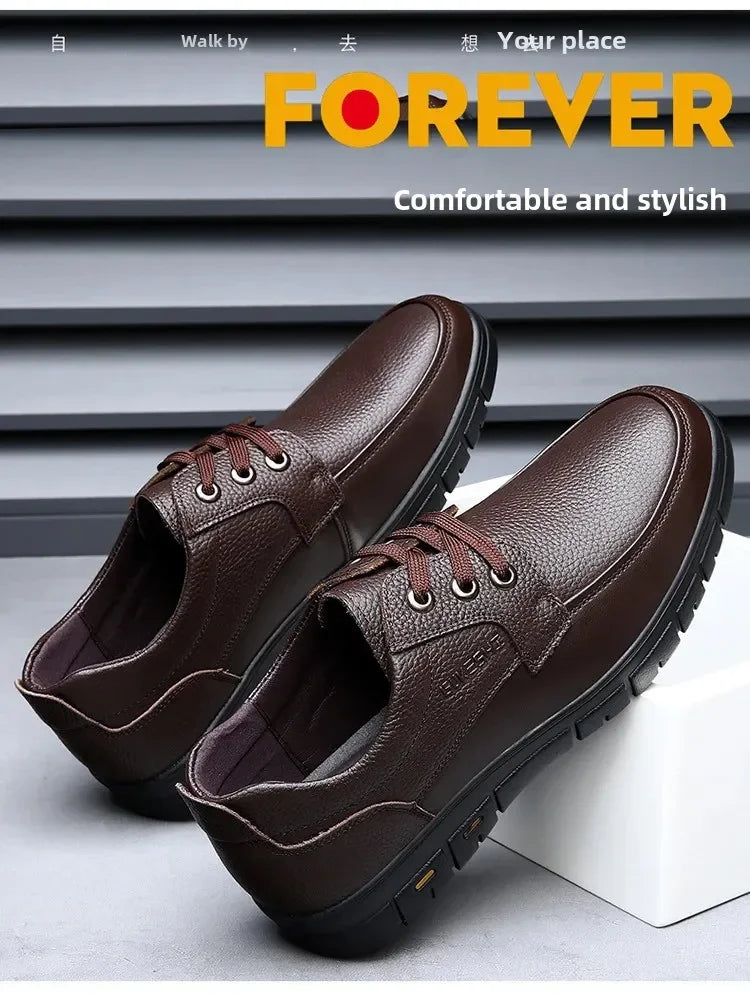 2025 Kitchen King Men's Shoes Anti-Slip Waterproof Oil-Resistant Durable Casual Leather Work Shoes For Chefs Perfect For Spring