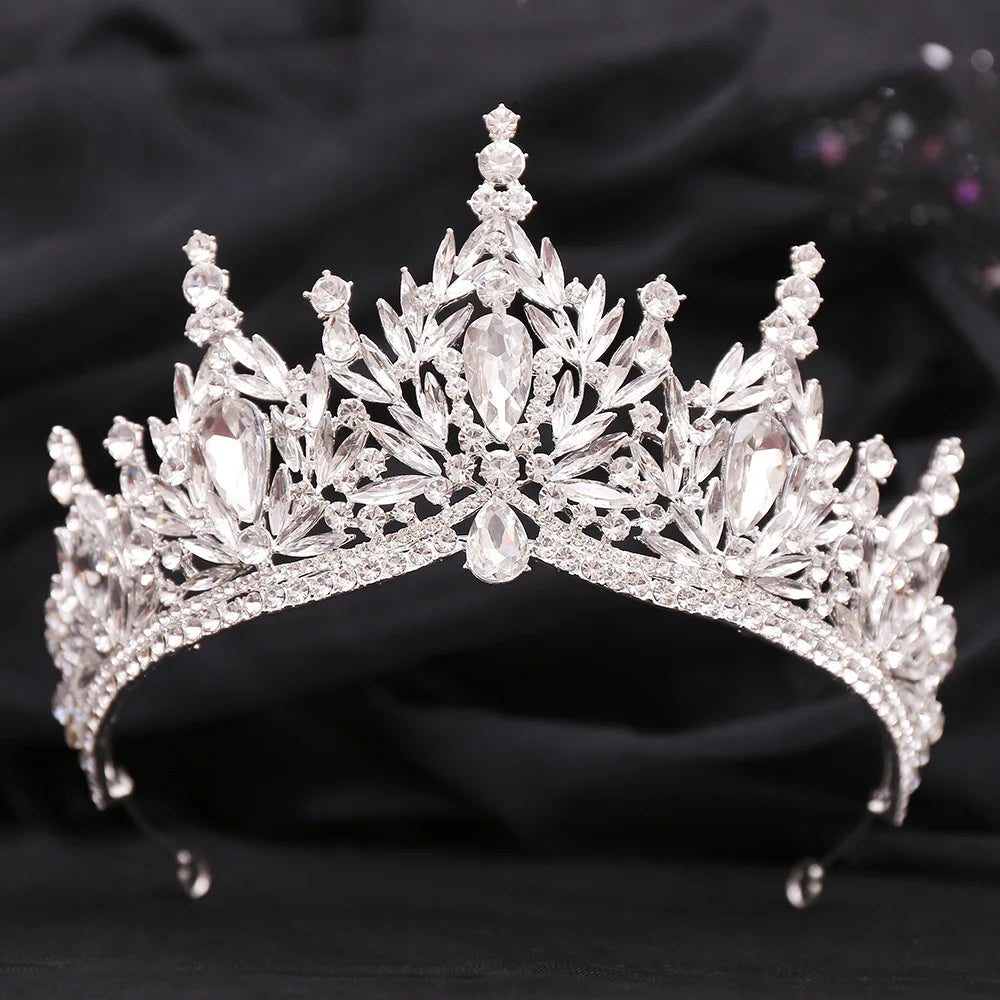 Silver Color Crystal Rhinestone Crown and Tiara Wedding Hair Accessories Bridal Tiaras Hair Crown Wedding Headpiece Women Diadem