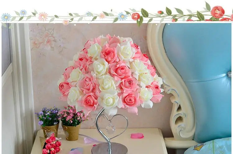 New Creative European Sle Feathers Desk Lamp Bedroom Bede Princ Wedding Room Warm LED Birthday Gift Rose