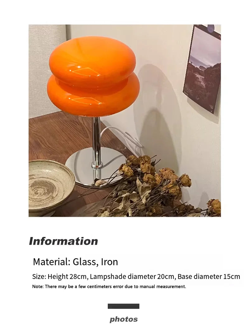 Glass desk lamp with three color dimming, living room atmosphere light, eye protection night light, girls' bedroom bedside decor