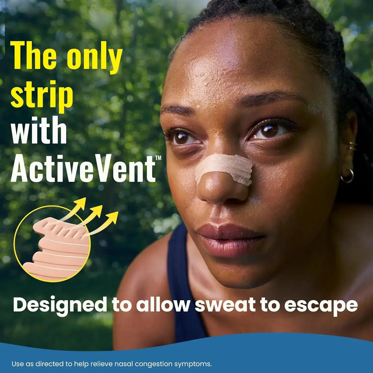 Sport Nasal Strips for Adults Sweat Resistant Extra Strength Hold Drug-Free Breathing Aid Workout Exercise Sleep Comfort for Men Women