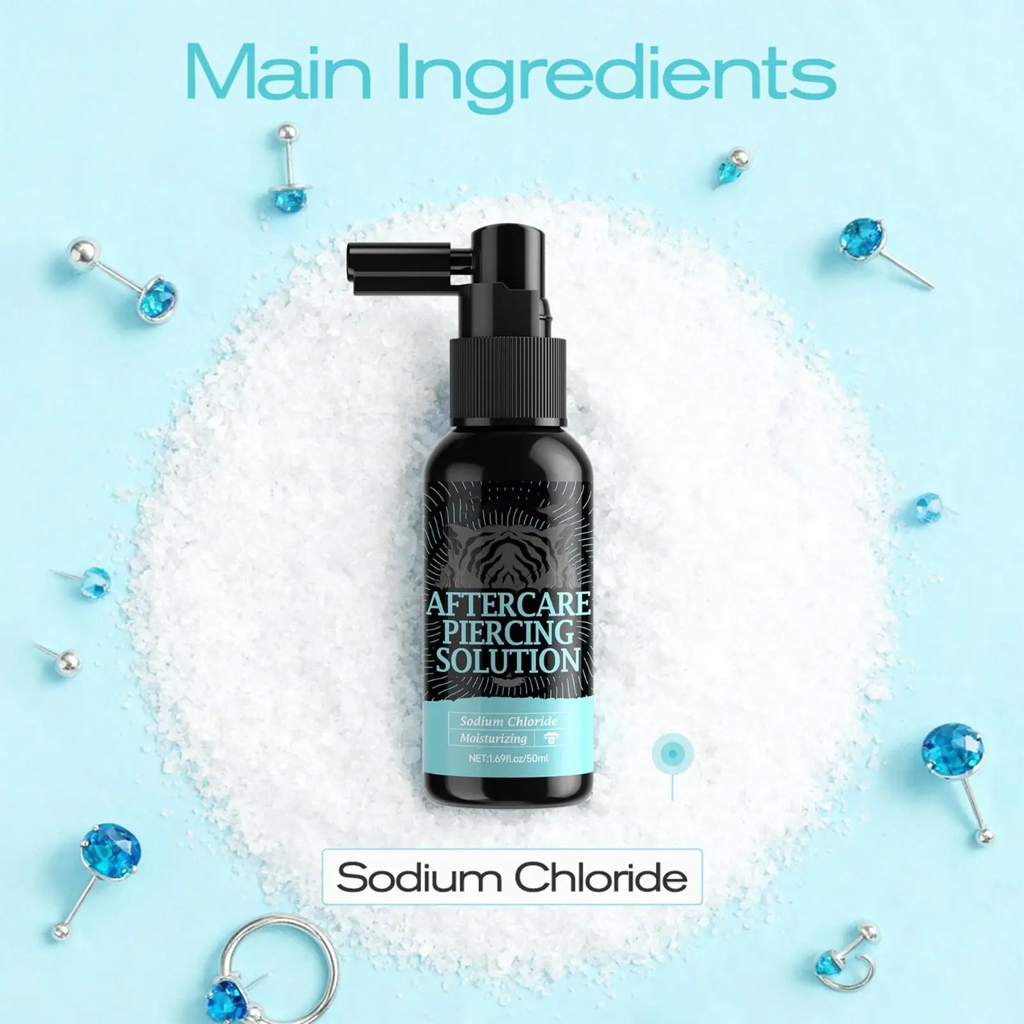 50ml Piercing After Care Solution Gentle Safe Mist Piercing Spray Aftercare For Adults Men Women Friends Daily Home Indoor