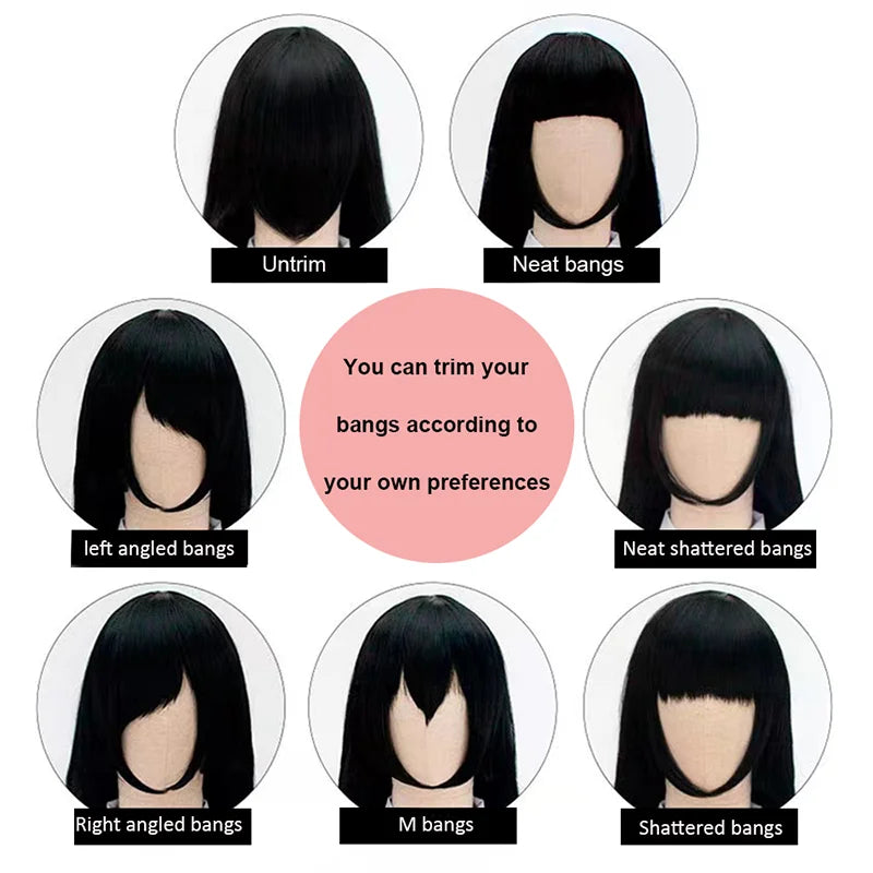 Snoya 100cm synthetic long straight cosplay wig with bangs Heat Resistant hair Anime pink blonde red purple women wig