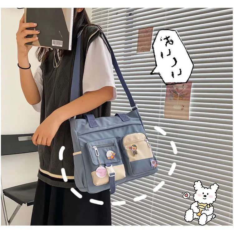 Canvas Handbags Messenger Bags for Women Waterproof Nylon Tote Shoulder Bag Oxford Ladies Handbag Crossbody Bag Girl Satchels