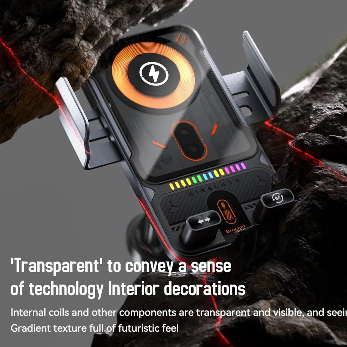 15W Auto-Clamping Wireless Car Charger Mount Fast Charging Air Vent Phone Holder with One-Hand Operation for Driving