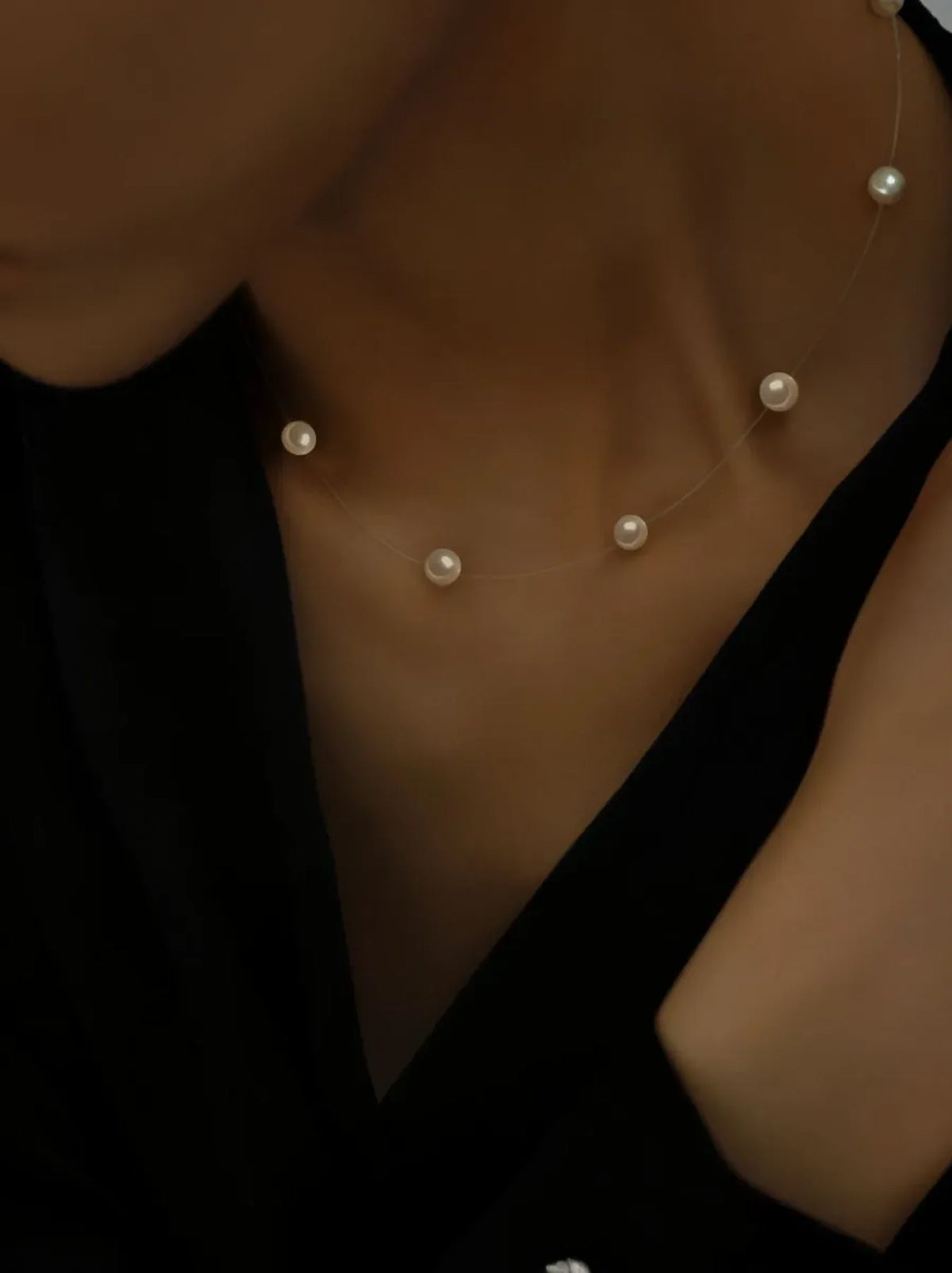 Elegant Cute  White Imitation Pearl Beads Choker Clavicle Chain Necklace For Women Wedding Jewelry Collar 2023 New