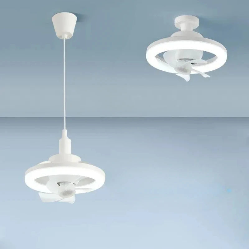 LED Ceiling Fan with E27 Screw and Remote Control, Oscillating Ceiling Fan with Adjustable Speed, Quiet for Bedrooms (124)