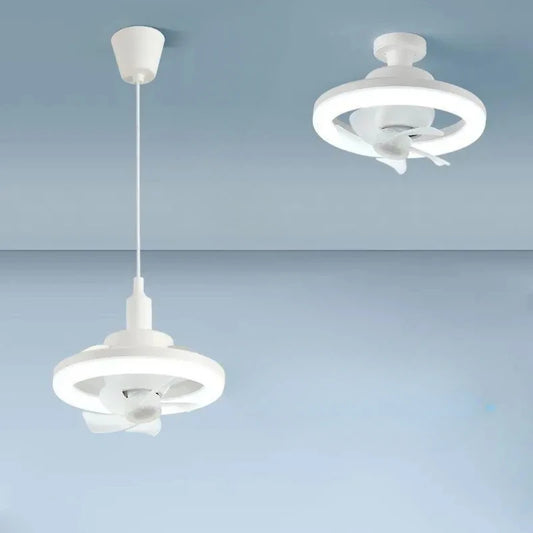 LED Ceiling Fan with E27 Screw and Remote Control, Oscillating Ceiling Fan with Adjustable Speed, Quiet for Bedrooms (124)