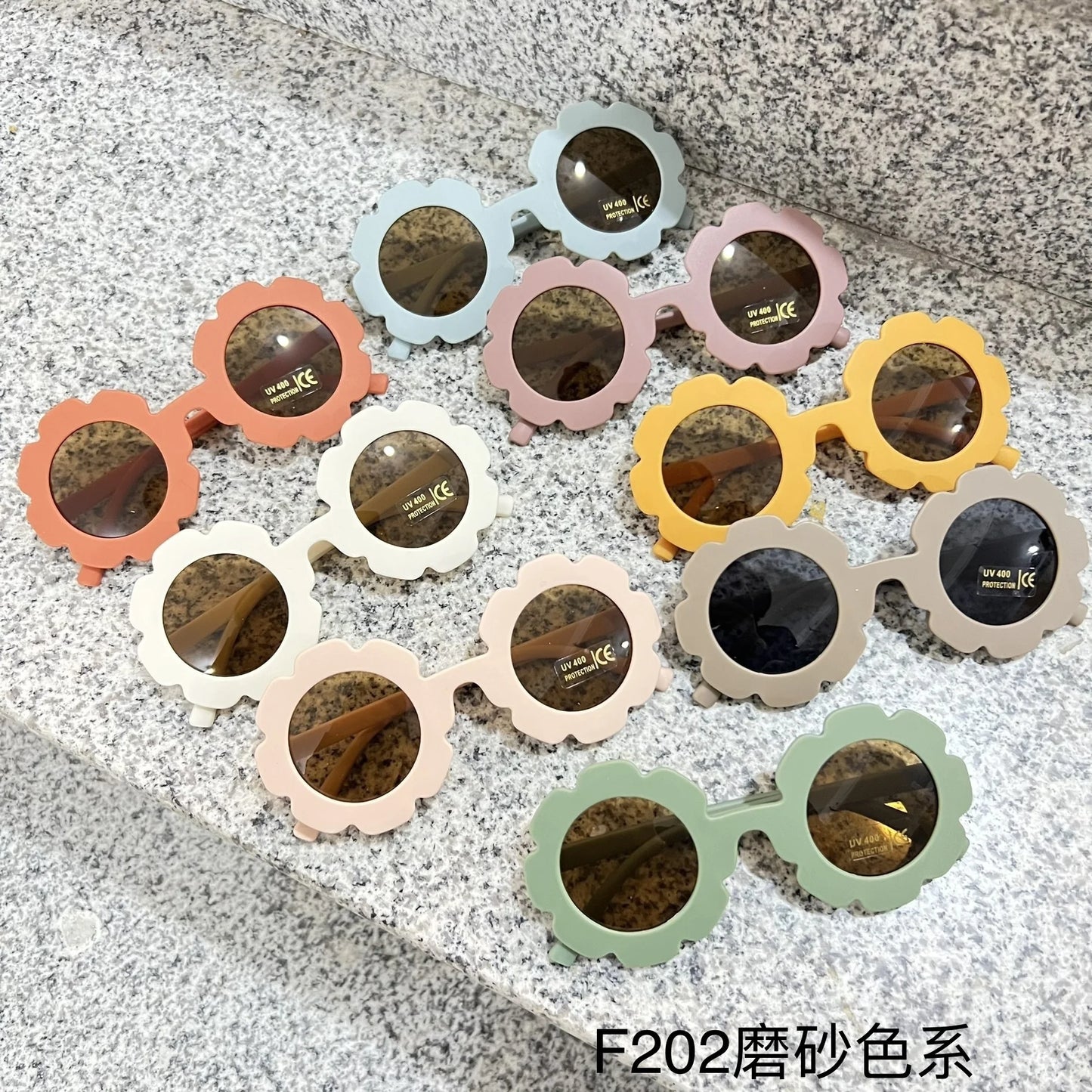 2023 new cute children's frosted glasses color series baby sunglasses